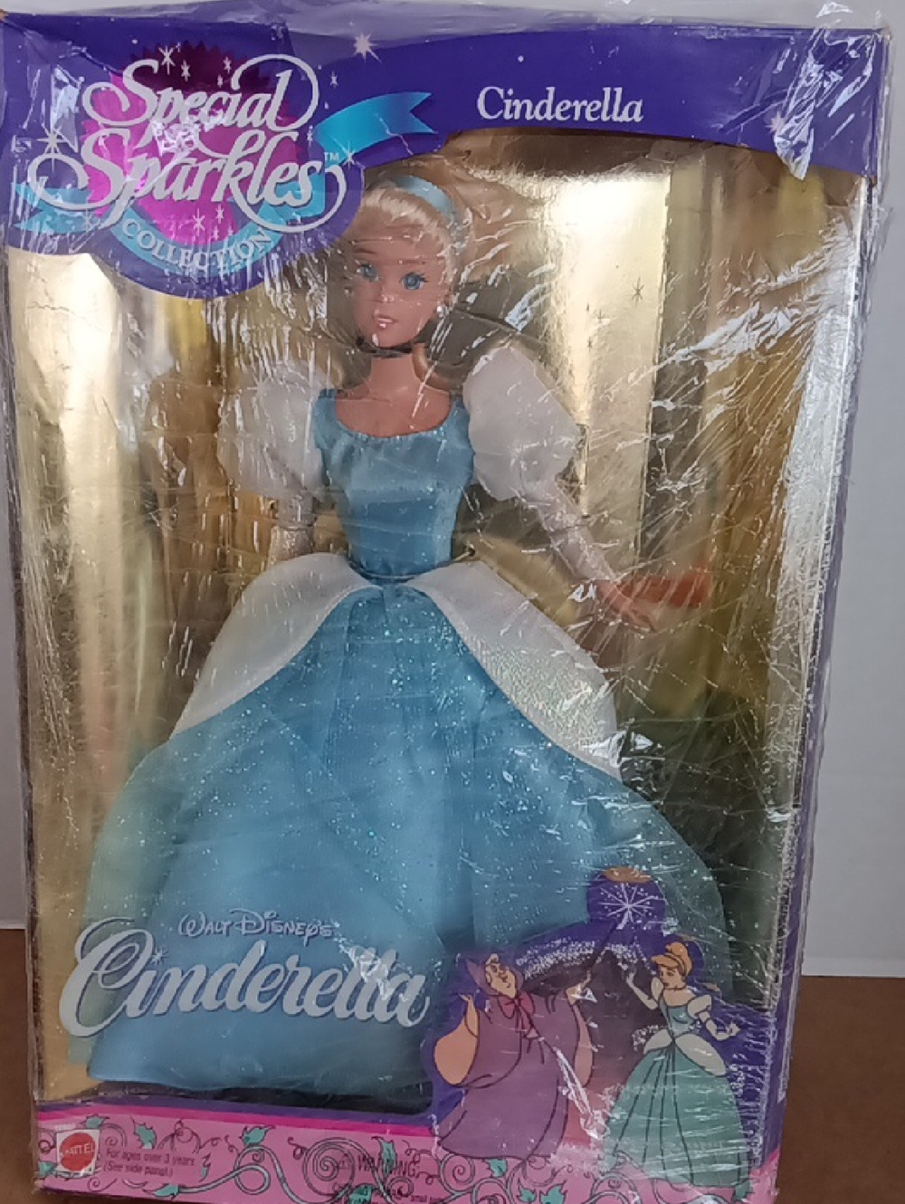 Mattel Cinderella Doll in Light Blue and White Gown